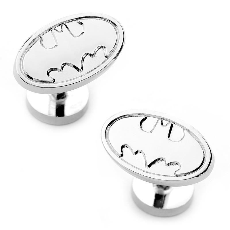 Silver Batman Logo Cufflinks-Cufflinks-Cufflinks, Inc.-Top Notch Gift Shop