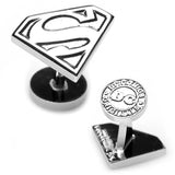 Silver Superman Shield Cufflinks-Cufflinks-Cufflinks, Inc.-Top Notch Gift Shop