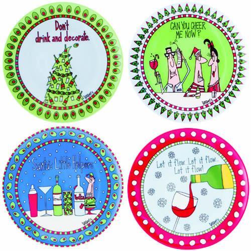 Simply Christmas Cocktail Plates - Set of 4-Miscellaneous-Design Design-Top Notch Gift Shop