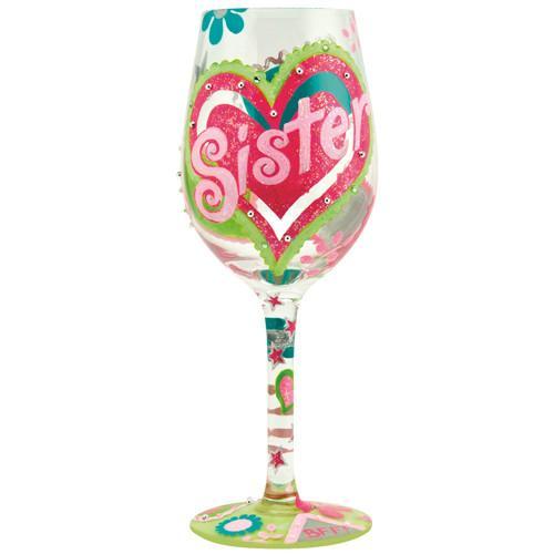 Sister My BFF Wine Glass by Lolita®-Wine Glass-Designs by Lolita® (Enesco)-Top Notch Gift Shop