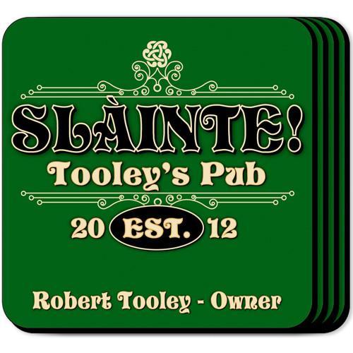 Slainte Classic Personalized Irish Coasters-Coasters-JDS Marketing-Top Notch Gift Shop