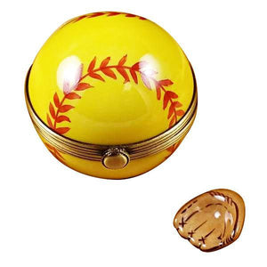 Softball With Removable Glove Limoges Box by Rochard™-Limoges Box-Rochard-Top Notch Gift Shop