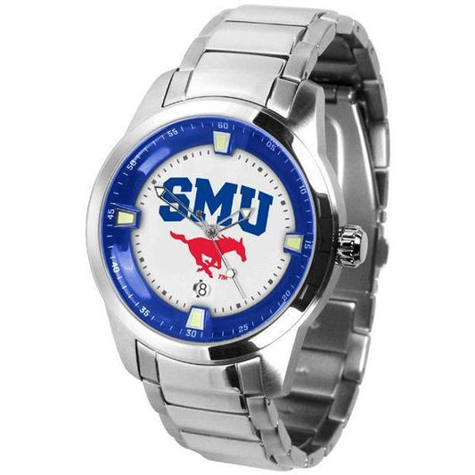 Southern Methodist Mustangs Men's Titan Stainless Steel Band Watch-Watch-Suntime-Top Notch Gift Shop