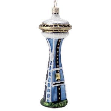 Space Needle Blown Glass Christmas Ornament-Ornament-Landmark Creations-Top Notch Gift Shop