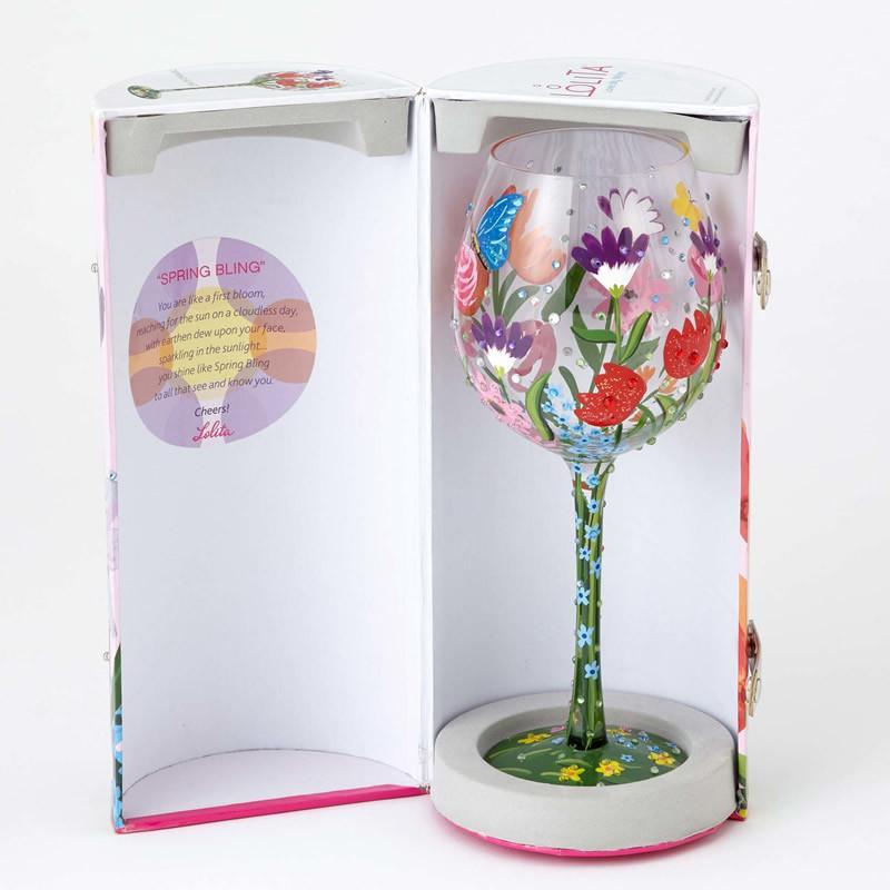 Spring Bling Super Bling Wine Glass by Lolita®-Wine Glass-Designs by Lolita® (Enesco)-Top Notch Gift Shop