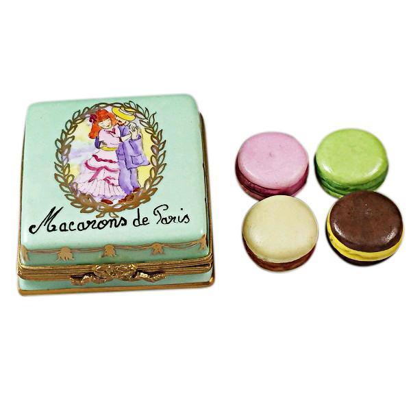 Square Box With Macarons De Paris Limoges Box by Rochard™-Limoges Box-Rochard-Top Notch Gift Shop