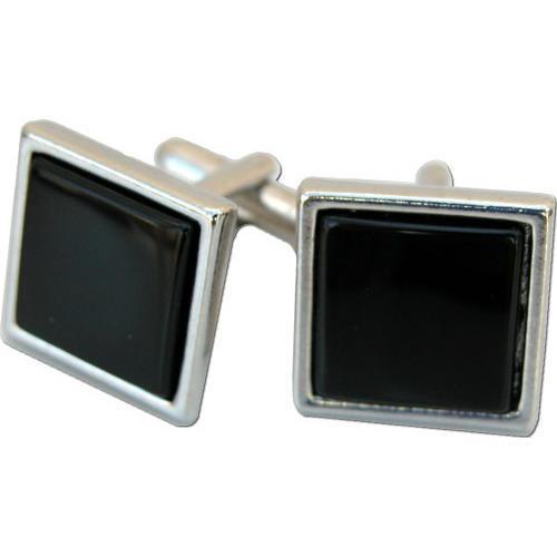 Square Cufflinks with Black Onyx-Cufflinks-Classic Legacy-Top Notch Gift Shop