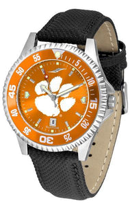 Clemson Tigers Ladies Competitor Ano Poly/Leather Band Watch w/ Colored Bezel-Watch-Suntime-Top Notch Gift Shop