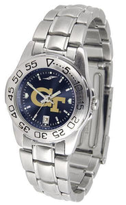 Georgia Tech Yellow Jackets Ladies AnoChrome Steel Band Sports Watch-Watch-Suntime-Top Notch Gift Shop