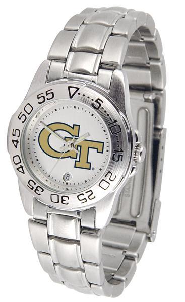 Georgia Tech Yellow Jackets Ladies Steel Band Sports Watch-Watch-Suntime-Top Notch Gift Shop