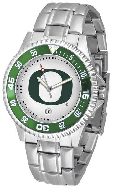 Oregon Ducks Mens Competitor AnoChrome Steel Band Watch w/ Colored Bezel-Watch-Suntime-Top Notch Gift Shop