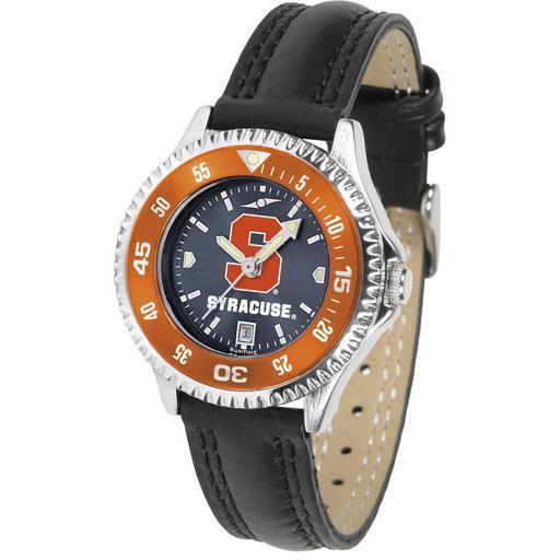 Syracuse Orange Ladies Competitor Ano Poly/Leather Band Watch w/ Colored Bezel-Watch-Suntime-Top Notch Gift Shop