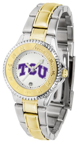 Texas Christian Horned Frogs Ladies Competitor Two-Tone Band Watch-Watch-Suntime-Top Notch Gift Shop