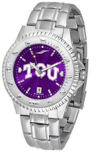 Texas Christian Horned Frogs Competitor AnoChrome - Steel Band Watch-Watch-Suntime-Top Notch Gift Shop