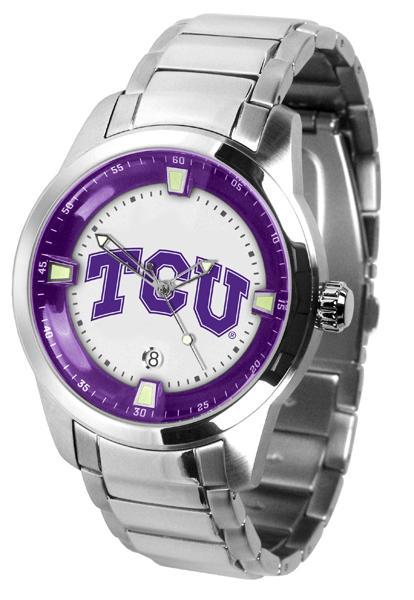 Texas Christian Horned Frogs Men's Titan Stainless Steel Band Watch-Watch-Suntime-Top Notch Gift Shop