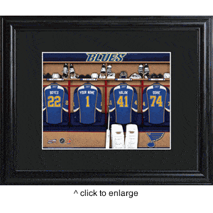 St. Louis Blues Personalized Locker Room Print with Matted Frame-JDS MarketingTop Notch Gift Shop
