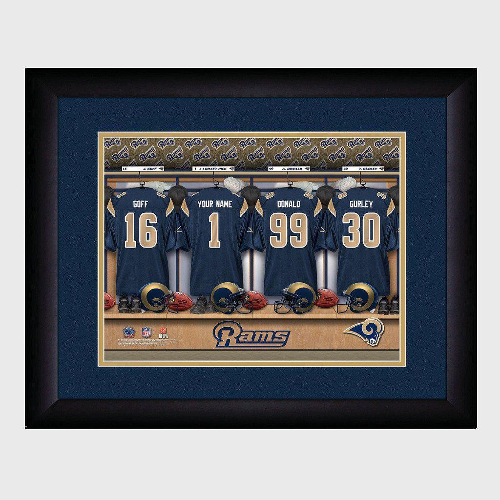 Los Angeles Rams NFL Personalized Locker Room Print with Matted Frame-Print-JDS Marketing-Top Notch Gift Shop