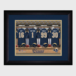 Los Angeles Rams NFL Personalized Locker Room Print with Matted Frame-Print-JDS Marketing-Top Notch Gift Shop