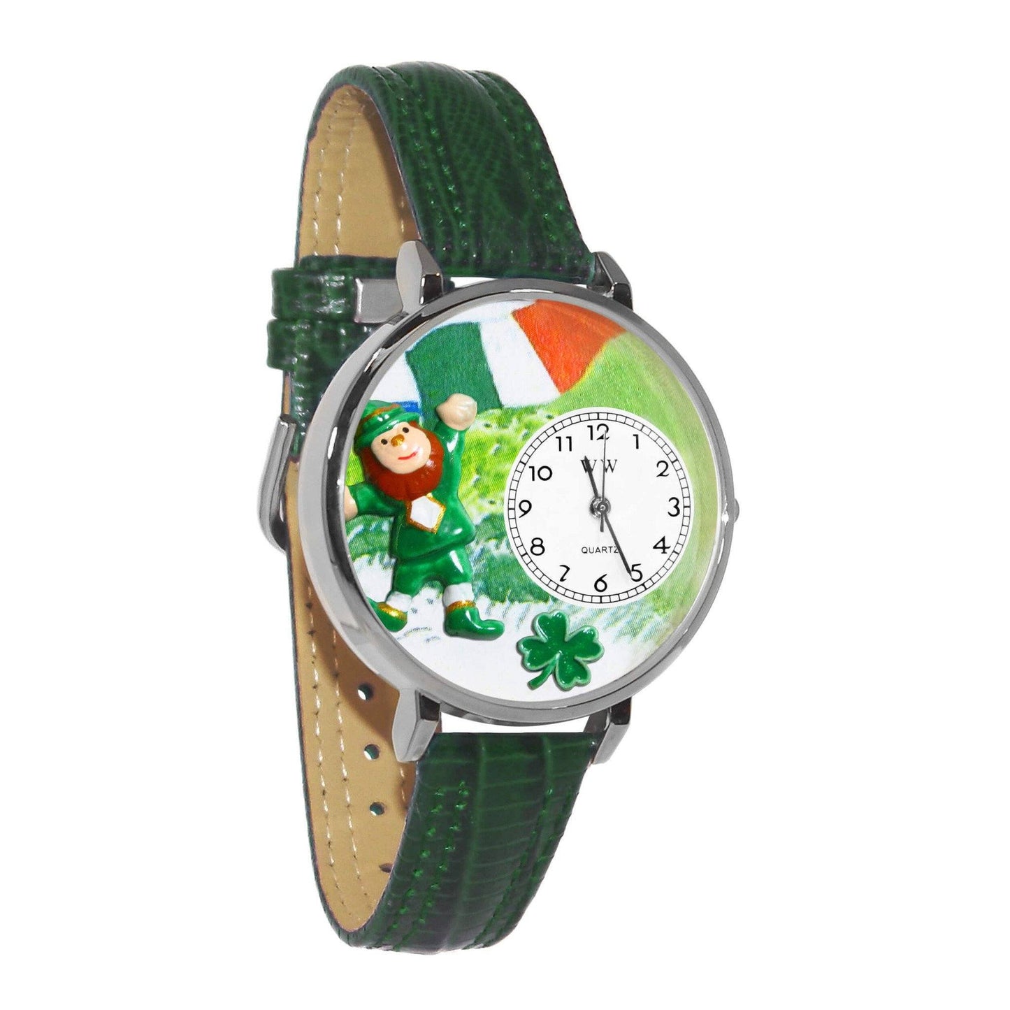 St. Patrick's Day Watch (Irish Flag) in Silver (Large)-Watch-Whimsical Gifts-Top Notch Gift Shop