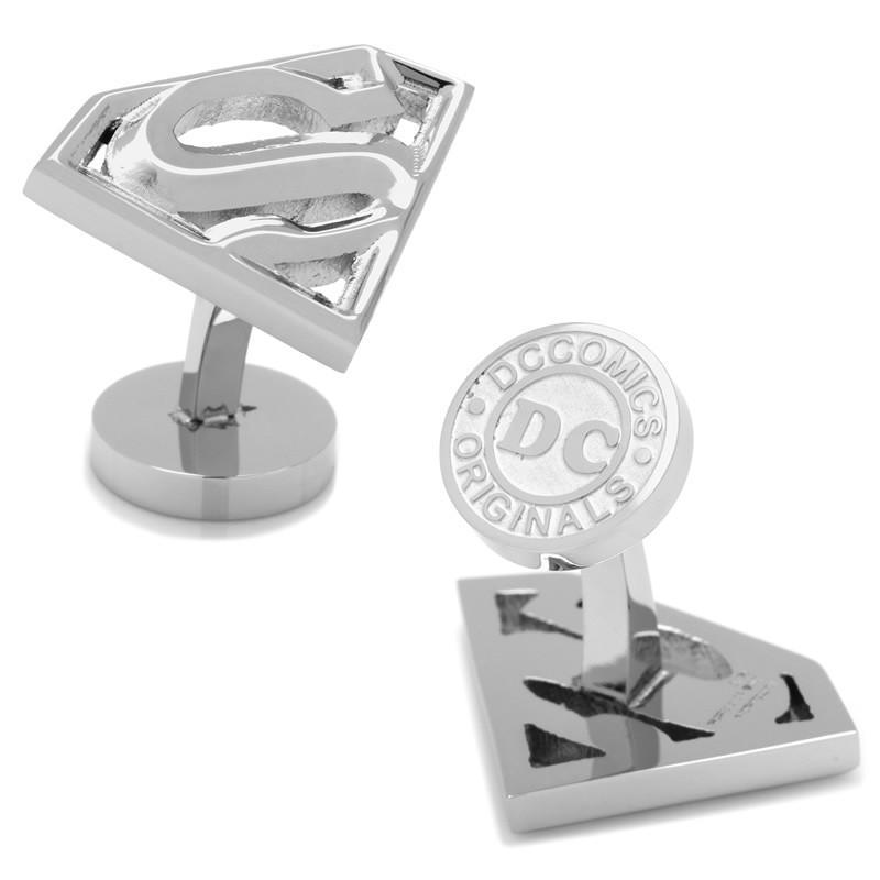 Stainless Steel Beveled Superman Shield Cufflinks-Cufflinks-Cufflinks, Inc.-Top Notch Gift Shop