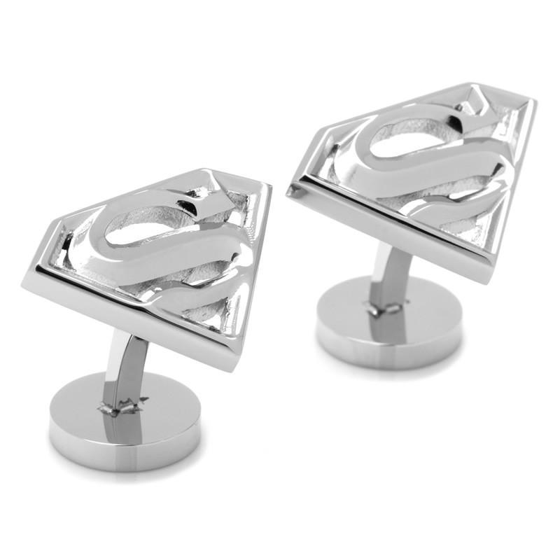 Stainless Steel Beveled Superman Shield Cufflinks-Cufflinks-Cufflinks, Inc.-Top Notch Gift Shop