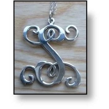 Sterling Silver Vine Initial Pendant - Handcrafted in the USA-Necklace-Carved Solutions-Top Notch Gift Shop