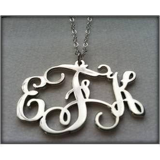 Sterling Silver Vine Monogram Pendant - Handcrafted in the USA-Necklace-Carved Solutions-Top Notch Gift Shop