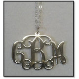 Sterling Silver Vine Monogram Pendant - Handcrafted in the USA-Necklace-Carved Solutions-Top Notch Gift Shop