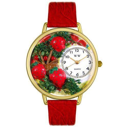 Strawberries Watch in Gold (Large)-Watch-Whimsical Gifts-Top Notch Gift Shop