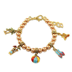 Summer Fun in the Sun Charm Bracelet in Gold-Bracelet-Whimsical Gifts-Top Notch Gift Shop