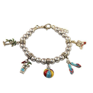 Summer Fun in The Sun Charm Bracelet in Silver-Bracelet-Whimsical Gifts-Top Notch Gift Shop