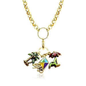 Summer Fun in the Sun Charm Necklace in Gold-Necklace-Whimsical Gifts-Top Notch Gift Shop