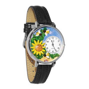 Sunflower Watch in Silver (Large)-Watch-Whimsical Gifts-Top Notch Gift Shop