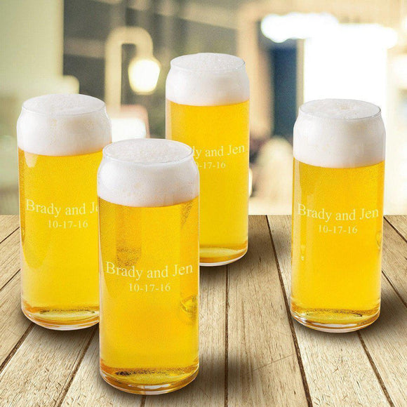 Tall Boy Personalized Beer Glasses - Set of 4-Pilsner Glass-JDS Marketing-Top Notch Gift Shop