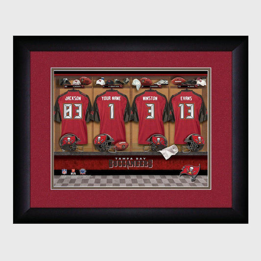 Tampa Bay Buccaneers Personalized Locker Room Print with Matted Frame-Print-JDS Marketing-Top Notch Gift Shop