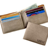 Tan Personalized Leatherette Wallet-Wallet-JDS Marketing-Top Notch Gift Shop