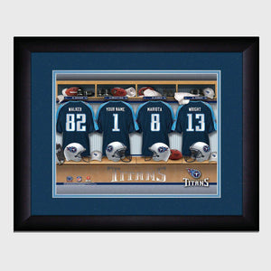 Tennessee Titans Personalized Locker Room Print with Matted Frame-Print-JDS Marketing-Top Notch Gift Shop