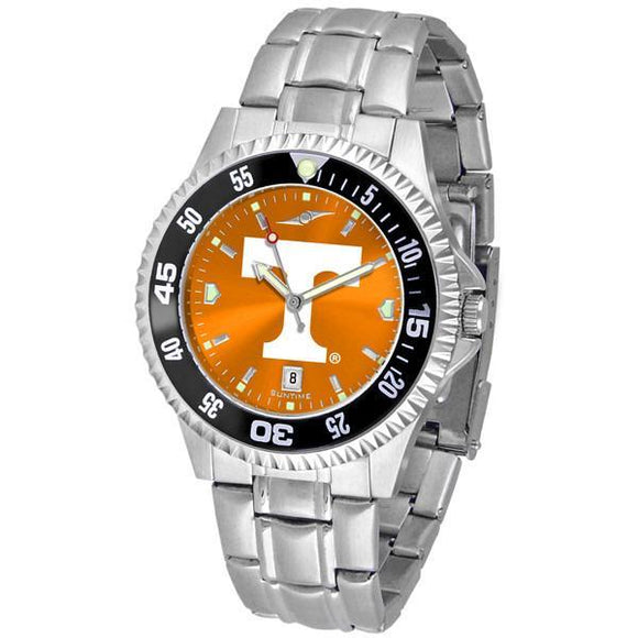 Tennessee Volunteers Mens Competitor AnoChrome Steel Band Watch w/ Colored Bezel-Watch-Suntime-Top Notch Gift Shop