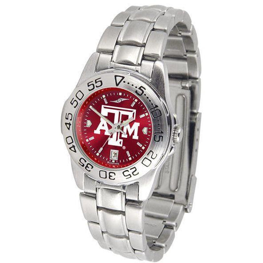 Texas A&M Aggies Ladies AnoChrome Steel Band Sports Watch-Watch-Suntime-Top Notch Gift Shop