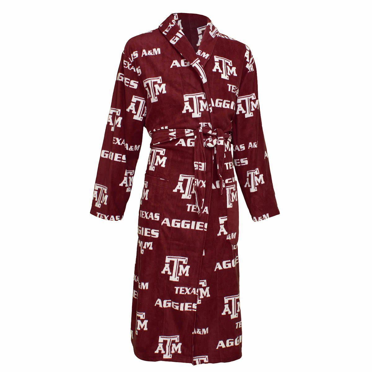 Texas A&M Facade Microfleece Bathrobe in Maroon-Bathrobe-Concepts Sport-Top Notch Gift Shop