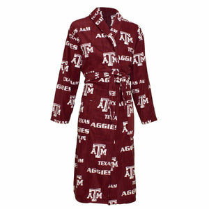 Texas A&M Facade Microfleece Bathrobe in Maroon-Bathrobe-Concepts Sport-Top Notch Gift Shop