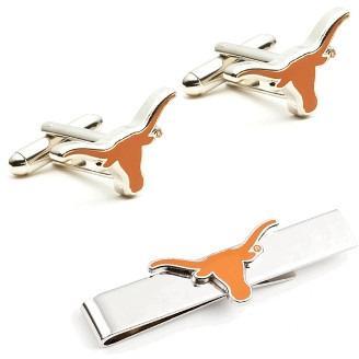 Texas Longhorns Cufflinks and Tie Bar Gift Set-Cufflinks-Cufflinks, Inc.-Top Notch Gift Shop