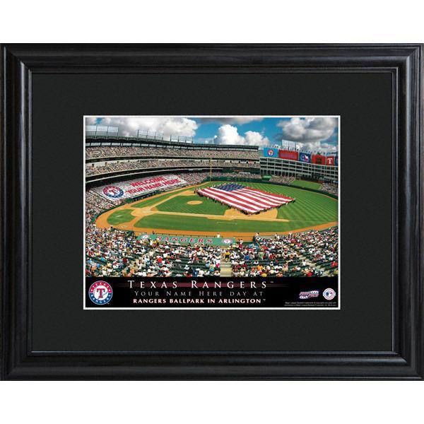 Texas Rangers Personalized Ballpark Print with Matted Frame-Print-JDS Marketing-Top Notch Gift Shop