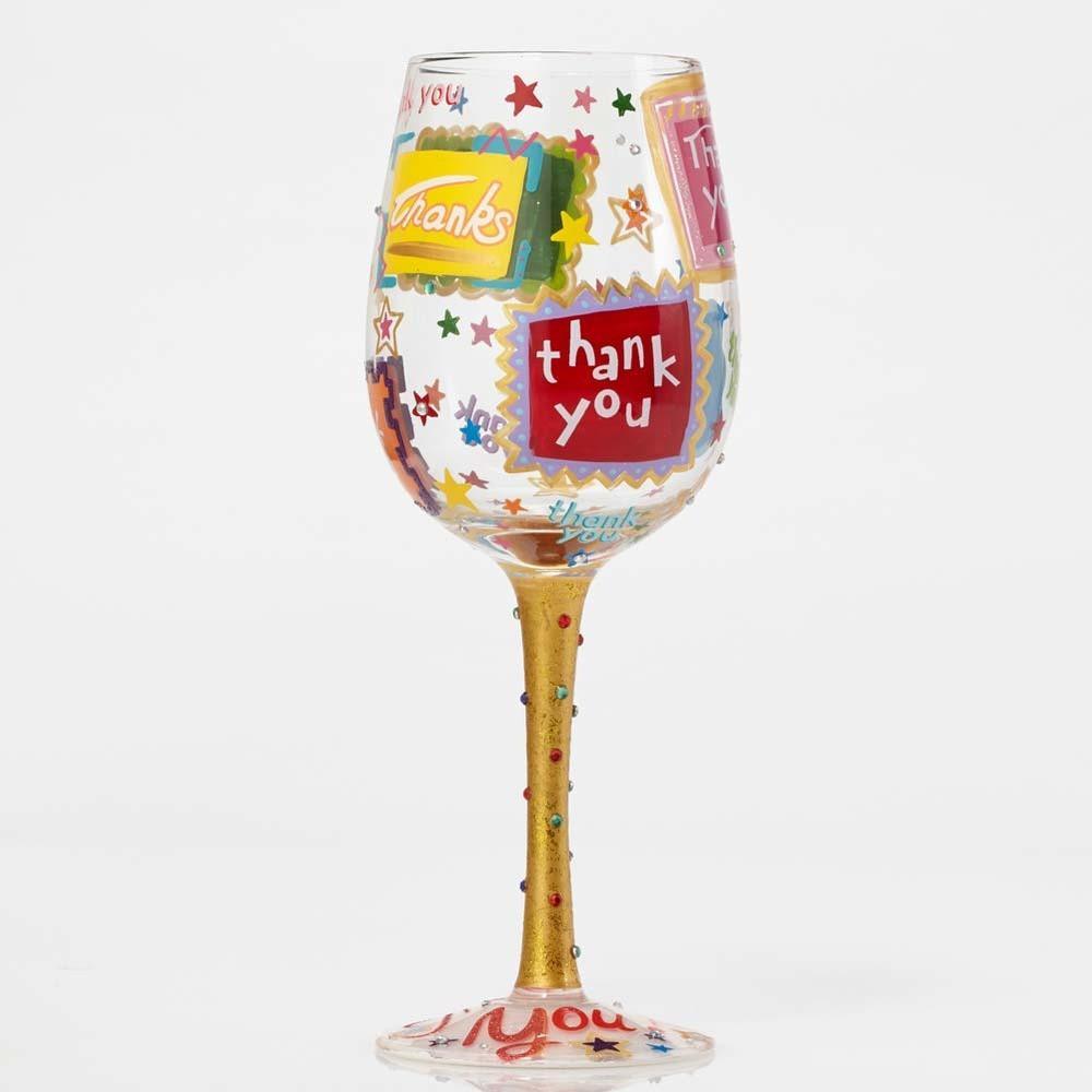 Thank You. Thank You Wine Glass by Lolita®-Wine Glass-Designs by Lolita® (Enesco)-Top Notch Gift Shop