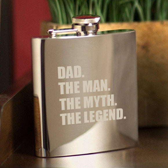 The Man. The Myth. The Legend. Personalized Mirror Flask-Flask-JDS Marketing-Top Notch Gift Shop