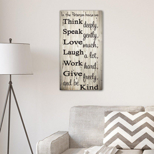 Think Speak Love Personalized Canvas Print-Canvas Signs-JDS Marketing-Top Notch Gift Shop