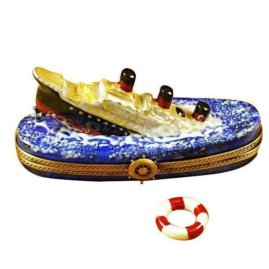 Titanic Sinking W/Life Buoy Limoges Box by Rochard™-Limoges Box-Rochard-Top Notch Gift Shop