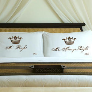 Truffle Brown Couples Royal Correctness Personalized Pillow Case Set-Pillow Case-JDS Marketing-Top Notch Gift Shop