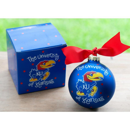 University of Kansas Christmas Ornament-Ornament-Coton Colors-Top Notch Gift Shop