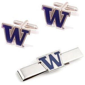 University of Washington Cufflinks and Tie Bar Gift Set-Cufflinks-Cufflinks, Inc.-Top Notch Gift Shop